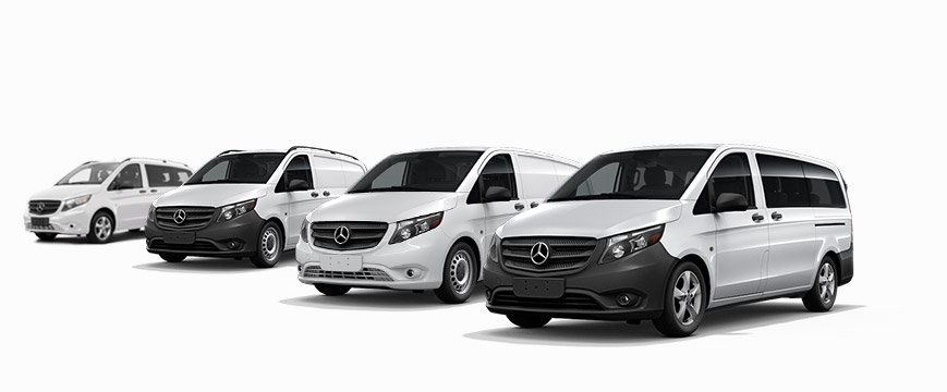Image of four different Metris van models.